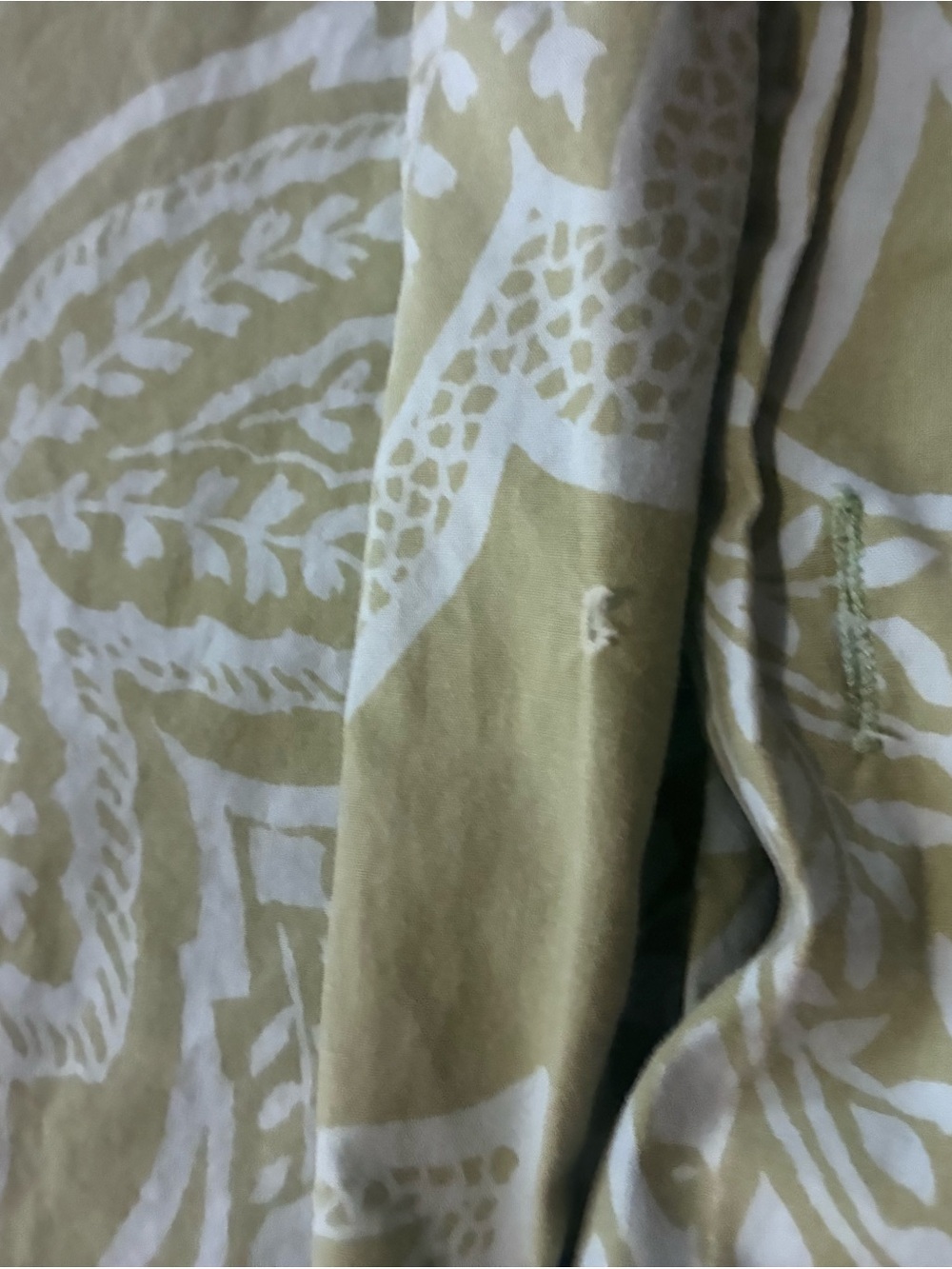 3 Piece Pottery Barn Duvet Set Green Paisley King Boho Vintage - Picture 4 of 11